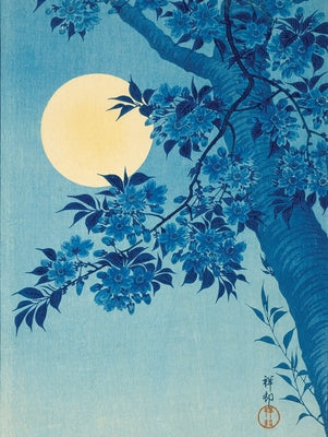 Blossoming Cherry on a Moonlit Night Journal (Deluxe Binding with Gold Gilded Pages) by Shōson, Ohara