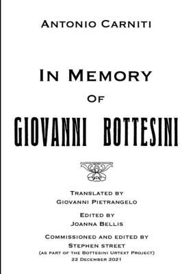 In Memory Of Giovanni Bottesini by Carniti, Antonio