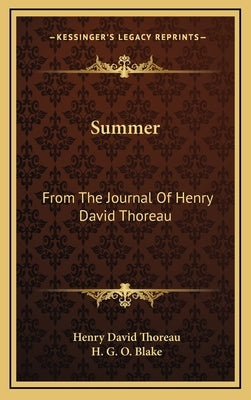 Summer: From The Journal Of Henry David Thoreau by Thoreau, Henry David