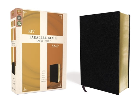 KJV, Amplified, Parallel Bible, Large Print, Bonded Leather, Black, Red Letter Edition: Two Bible Versions Together for Study and Comparison by Zondervan