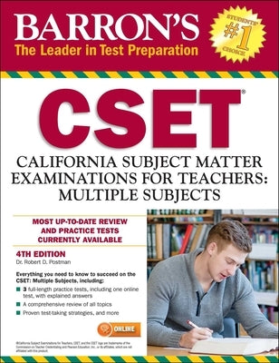Cset: California Subject Matter Exams for Teachers: Multiple Subjects by Postman, Robert D.
