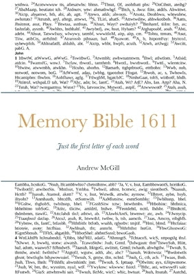 Memory Bible 1611: Just the first letter of each word by McGill, Andrew