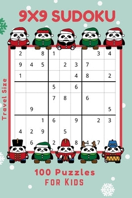 Kids Sudoku Puzzle Travel Size: Christmas Panda Kids 9X9 Sudoku 100 puzzle travel size Stocking Stuffer by Puzzles, Gwyn's