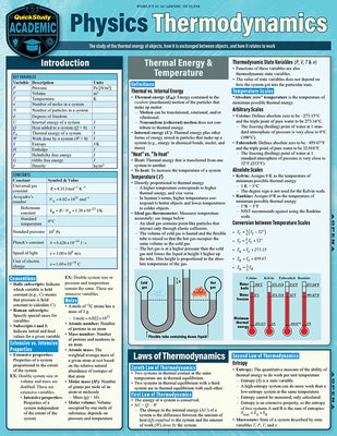 Physics - Thermodynamics: A Quickstudy Laminated Reference Guide by Kraabel, Brett