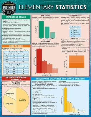 Elementary Statistics: A Quickstudy Laminated Reference Guide by Rumsey, Deborah