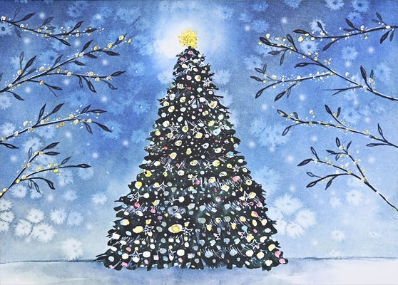 Twilight Tree Deluxe Boxed Holiday Cards by Schumacher, Kate