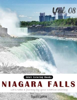 Niagara Falls: Landscapes Grey Scale Photo Adult Coloring Book, Mind Relaxation Stress Relief Coloring Book Vol8.: Series of coloring by Leaves, Banana