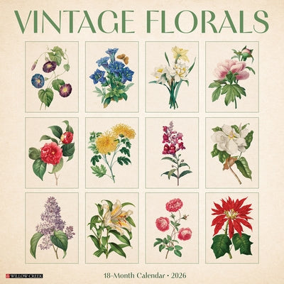 Vintage Florals 12 X 12 Wall Calendar by Willow Creek Press