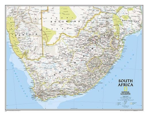 National Geographic South Africa Wall Map - Classic - Laminated (30.25 X 23.5 In) by National Geographic Maps