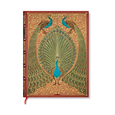 Paperblanks Hafiz's Peacocks Sangorski & Sutcliffe Hardcover Journals MIDI Lined Elastic Band 144 Pg 120 GSM by Paperblanks