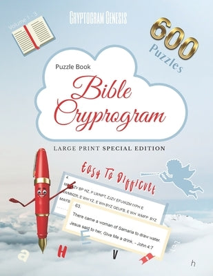 Puzzle Book Bible Cryptogram Large Print Special Edition: Bible Cryptograms, Cryptogram Bible Puzzle Books, Cryptograms Bible Quotes - The Complete Se by Genesis, Cryptogram