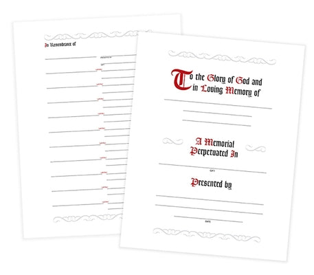 In Remembrance Register 7 Ring Binder Refill Pages: Pack of 25 by Church Publishing
