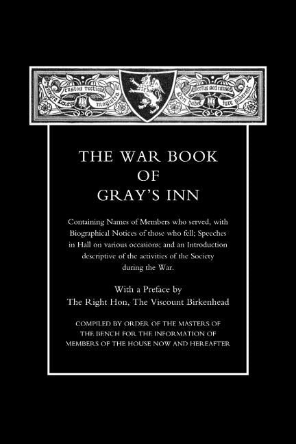 War Book of Gray's Inn by Press, Naval &. Military