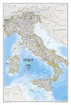 National Geographic Italy Wall Map - Classic - Laminated (23.25 X 34.25 In) by National Geographic Maps
