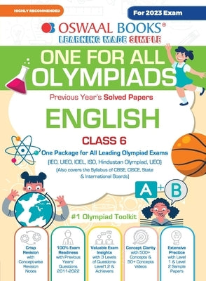 Oswaal One For All Olympiad Previous Years' Solved Papers, Class-6 English Book (For 2023 Exam) by Oswaal Editorial Board