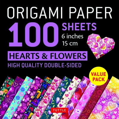 Origami Paper 100 Sheets Hearts & Flowers 6 (15 CM): Tuttle Origami Paper: Double-Sided Origami Sheets Printed with 12 Different Patterns: Instruction by Tuttle Publishing