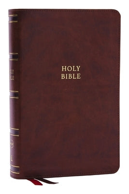 Nkjv, Single-Column Reference Bible, Verse-By-Verse, Brown Leathersoft, Red Letter, Comfort Print (Thumb Indexed) by Thomas Nelson