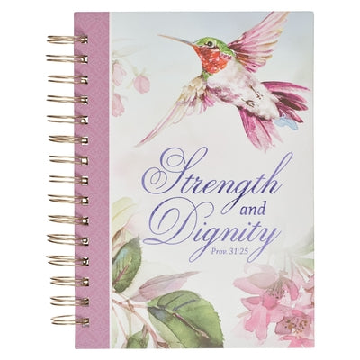 Christian Art Gifts Purple Journal W/Scripture Strength and Dignity Large Bible Verse Notebook, 192 Ruled Pages, Proverbs 31:25 Bible Verse by Christian Art Gifts