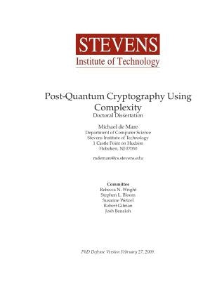 Post-Quantum Cryptography Using Complexity by de Mare, Michael James