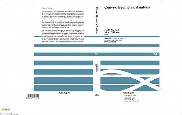 Convex Geometric Analysis by Ball, Keith M.