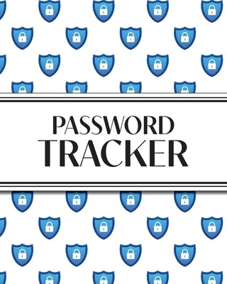 XL Large Print Password Tracker (Lock Shield Blue): 8"x10" 450+ Alphabetical Password Logbook for Easy Organization; Perfect for Seniors with its 16 p by Revive Stationery