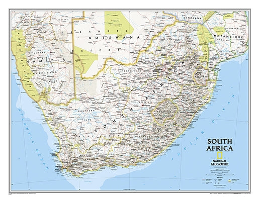National Geographic South Africa Wall Map - Classic (30.25 X 23.5 In) by National Geographic Maps