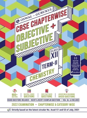 Oswal-Gurukul Chemistry Chapterwise Objective + Subjective for CBSE Class 12 Term 2 Exam by Oswal