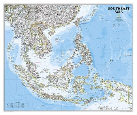 National Geographic Southeast Asia Wall Map - Classic - Laminated (38 X 32 In) by National Geographic Maps