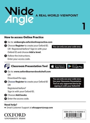 Wide Angle 1 Online Practice Teacher Access Card Pack by Oxford