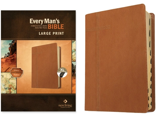 Every Man's Bible Nlt, Large Print (Leatherlike, Pursuit Saddle Tan, Indexed) by Arterburn, Stephen