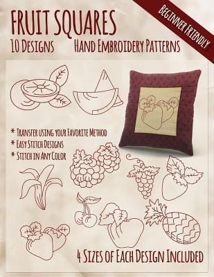 Fruit Squares Hand Embroidery Patterns by Embroidery, Stitchx