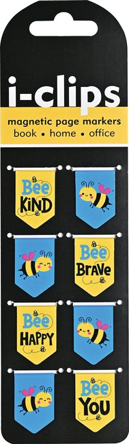 Bees I-Clips Magnetic Page Markers (Set of 8 Magnetic Bookmarks) by Peter Pauper Press Inc