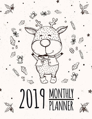 2019 Monthly Planner: Sketch Deer Design 2019-2020 Years Planner and 12 months calendar planner with journal page by Morin, Mary