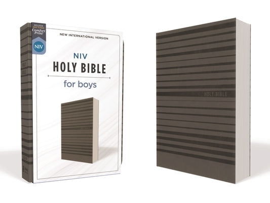 Niv, Holy Bible for Boys, Soft Touch Edition, Leathersoft, Gray, Comfort Print by Zondervan