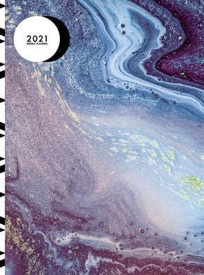 Weekly Planner 2021 8.5 x 11: 12 Month Hardcover Planner 2021 January - December 2021 2 Pages per Week Blue Marble Design by Paper, Pilvi