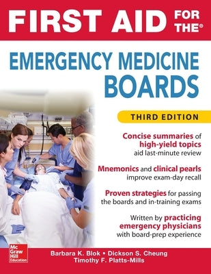 First Aid for the Emergency Medicine Boards Third Edition by Blok, Barbara