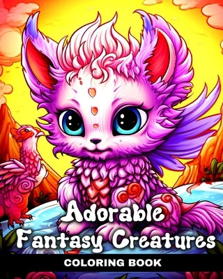 Adorable Fantasy Creatures Coloring Book: Cute Kawaii Coloring Pages with Baby Mythical Creatures by Peay, Regina