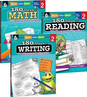 180 Days of Reading, Writing and Math for Second Grade 3-Book Set by Dugan, Christine