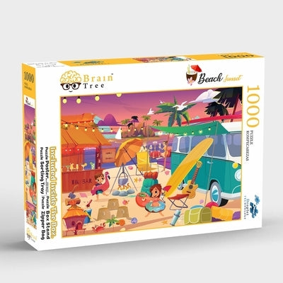 Brain Tree - Beach Sunset 1000 Piece Puzzle for Adults: With Droplet Technology for Anti Glare & Soft Touch by Brain Tree Games LLC