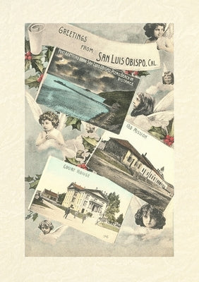 Vintage Lined Notebook Greetings from San Luis Obispo with Angels and Photos by Found Image Press