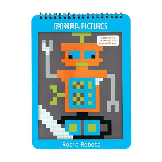 Retro Robots Pixel Pictures by Mudpuppy
