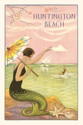 The Vintage Journal Mermaid with Parasol, Huntington Beach by Found Image Press