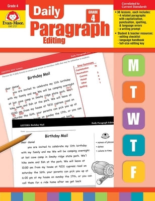 Daily Paragraph Editing, Grade 4 Teacher Edition by Evan-Moor Corporation