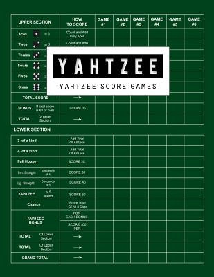 Yahtzee Score Game: Yahtzee Games Record Score, Scoresheet Keeper Notebook, Yahtzee Score Sheet, Yahtzee Score Card, Write in the Player N by Publishing, Bg