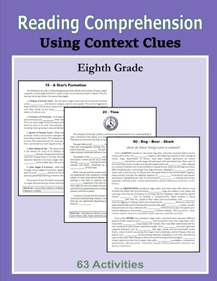 Reading Comprehension - Using Context Clues - Eighth Grade by Mahoney, C.
