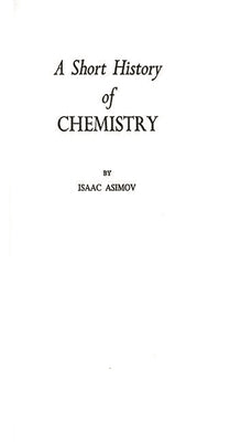 A Short History of Chemistry by Tyrrell, Ian