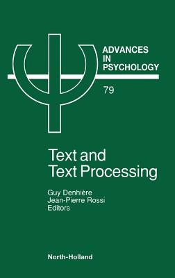Advances in Psychology V79 by Denhiere G., G.
