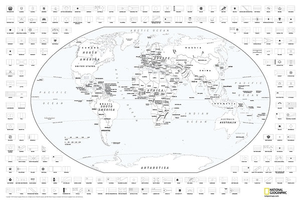 National Geographic World Coloring Map (Poster Size: 36 X 24 In) by National Geographic Maps