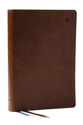 Net Bible, Large Print Thinline with Cross References, Brown Leathersoft, Comfort Print, (Thumb Indexed) by Thomas Nelson