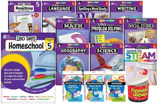 180 Days(tm) Homeschool Grade 5 Set: Every Subject, Every Day by Multiple Contributors